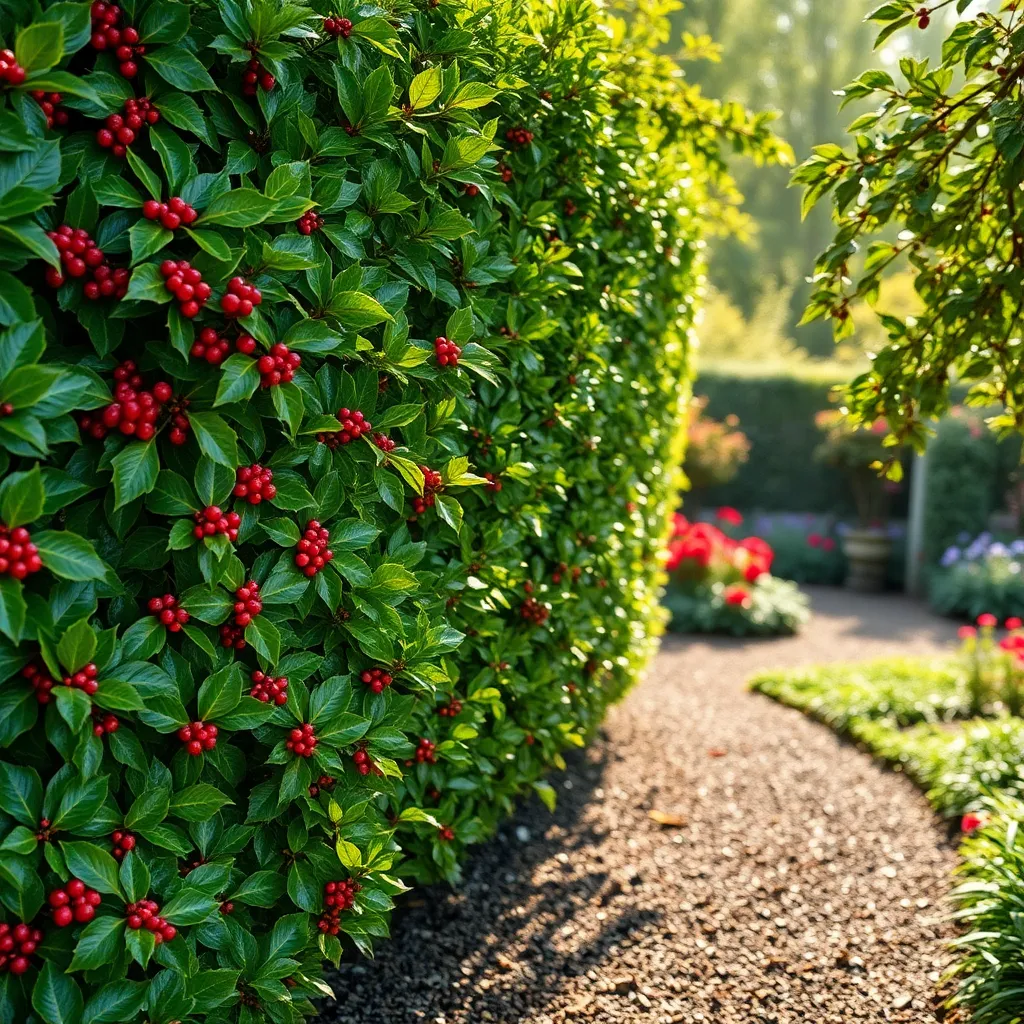 Holly Bushes (Year-Round Privacy with Berries)
