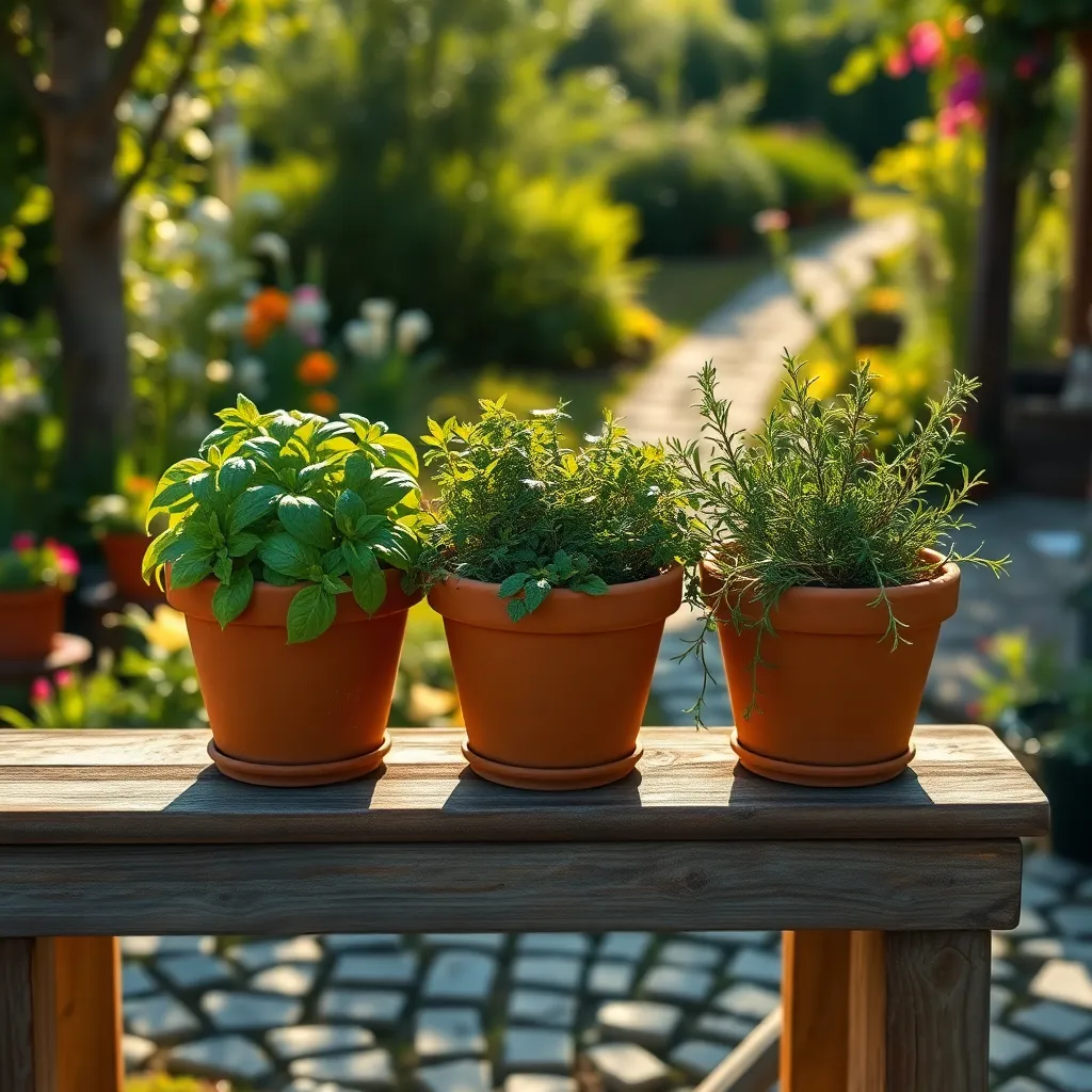 Herbs Trio: Basil, Thyme, and Rosemary (Culinary Delight)