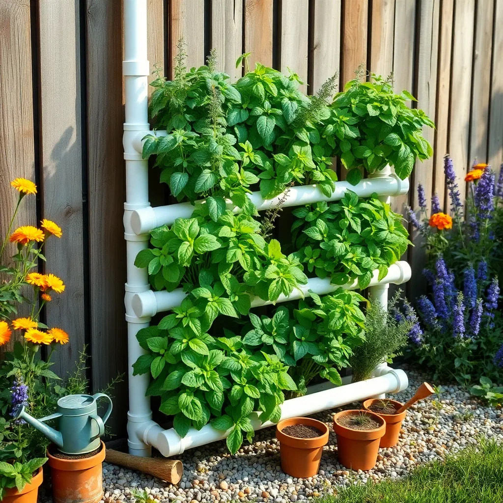 Use PVC Pipes for Vertical Herbs