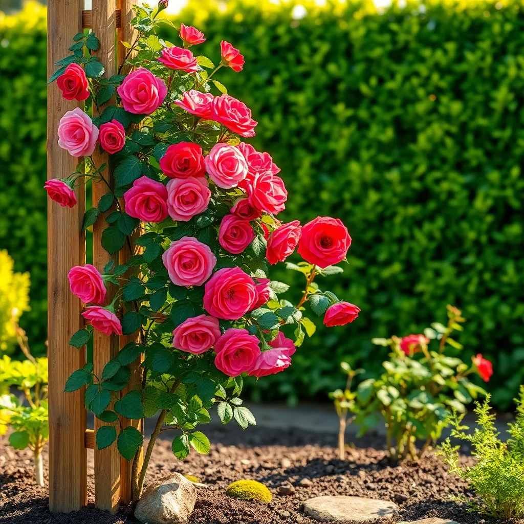 Climbing Roses (Flowering Trellis for Added Height)