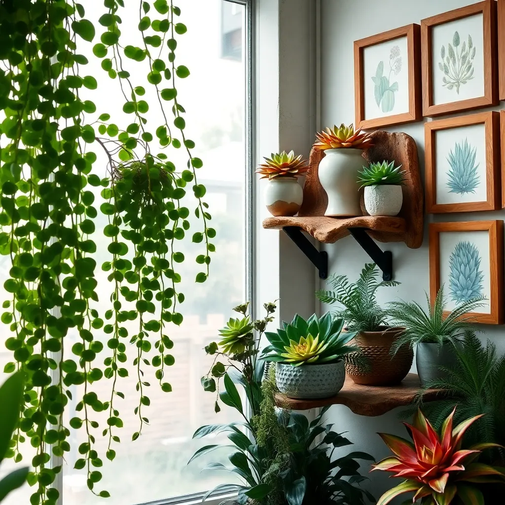 Mix Plants with Wall Art