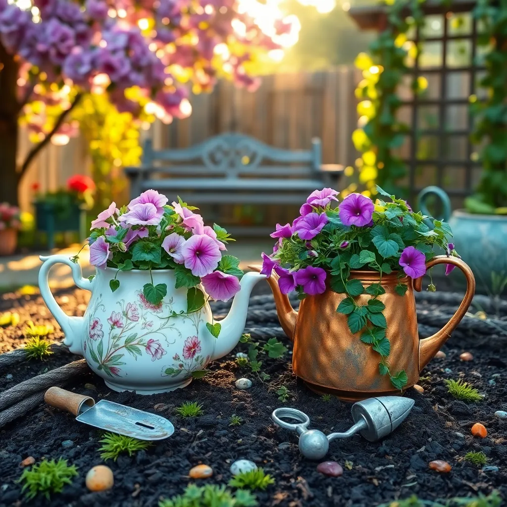 Upcycle Vintage Teapots for Flowers