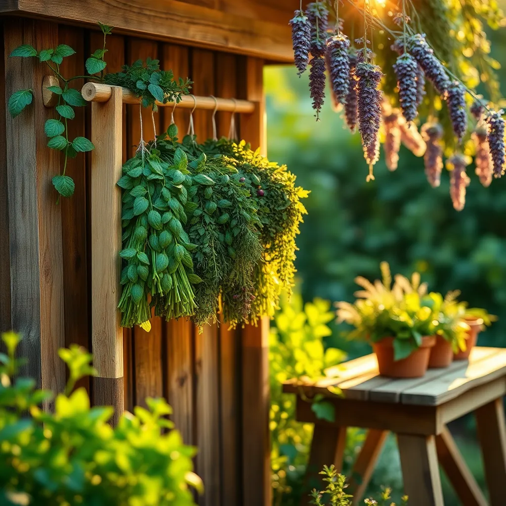 Efficient Herb Drying Racks