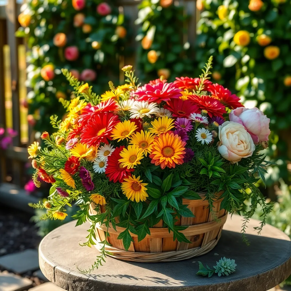 Select Vibrant Flowers and Greens