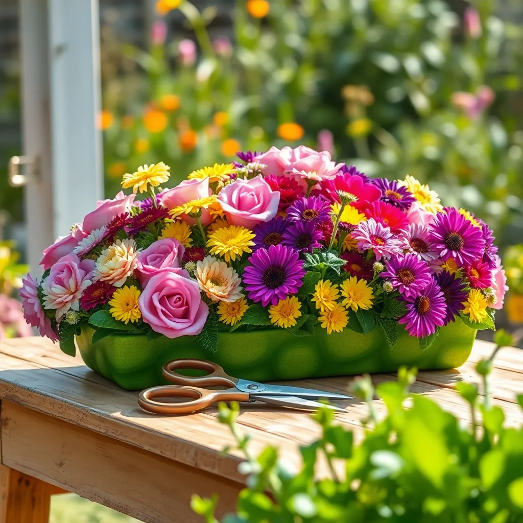 Secure Arrangement with Floral Foam