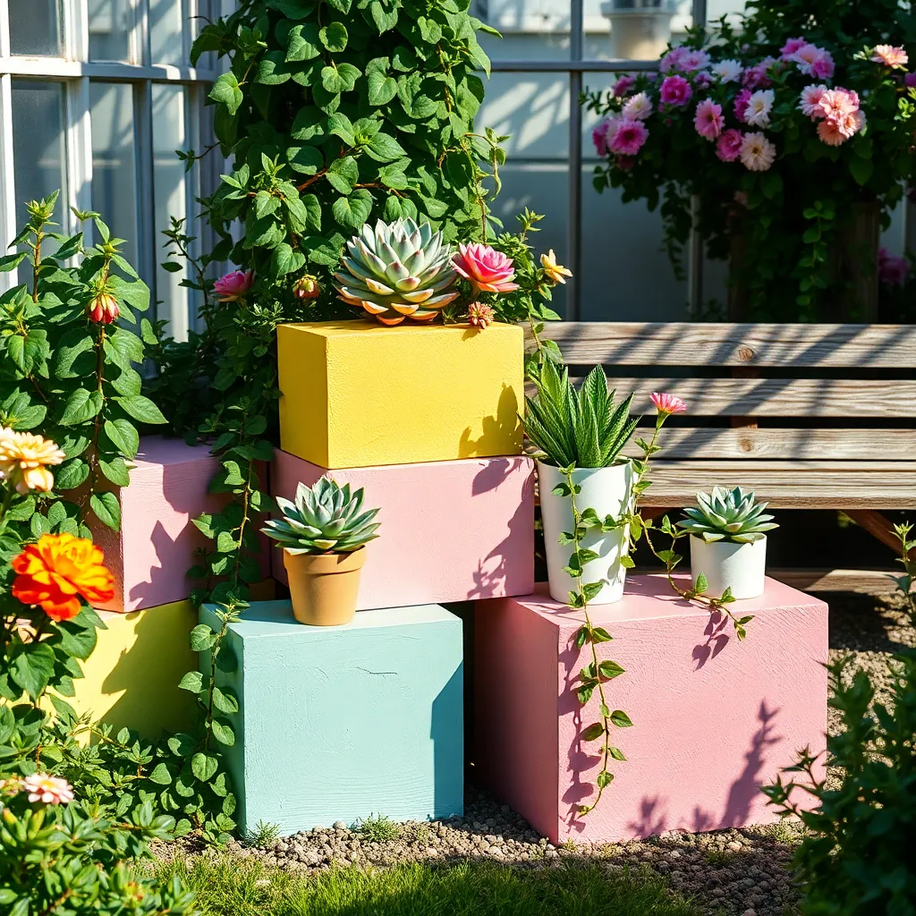 Paint Cinder Blocks for Colorful Displays