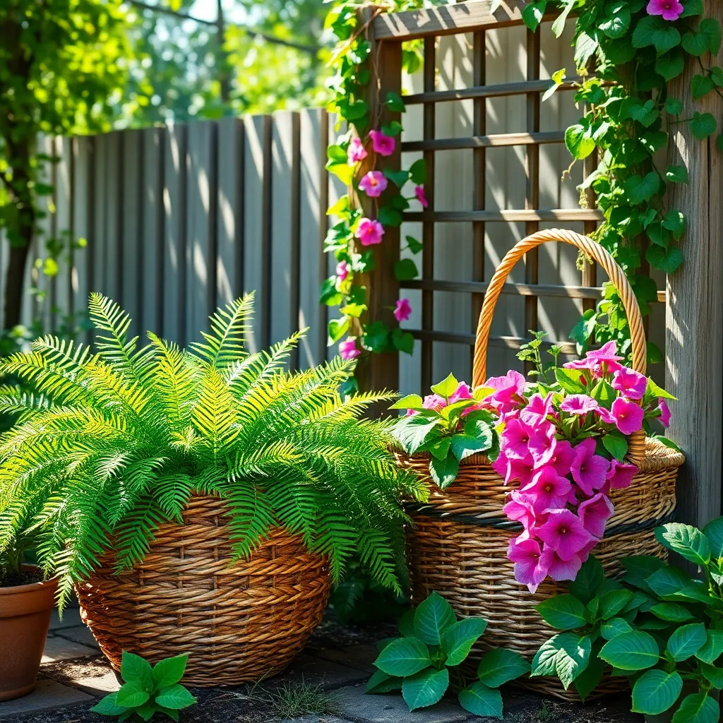 Fashion Planters from Woven Baskets